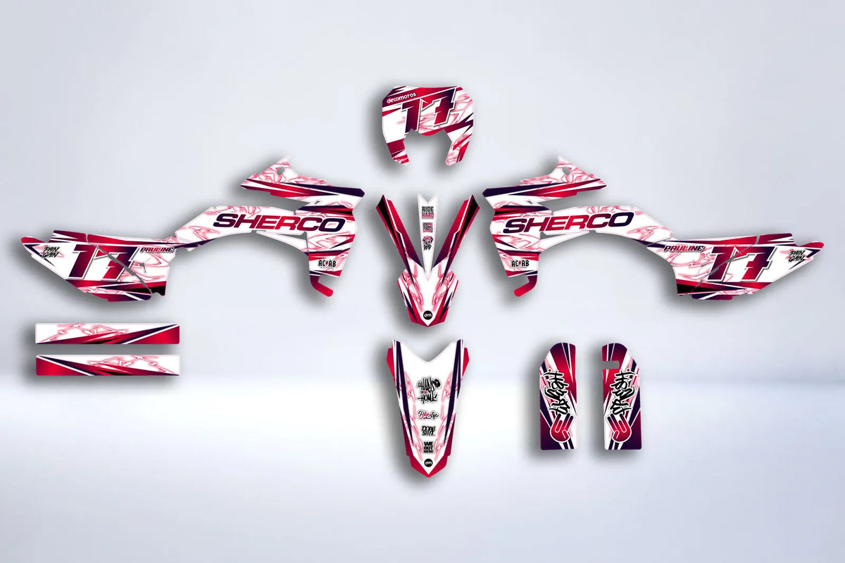 Kit de decoración Sherco SE-R / SM-R 50cc - NEGRO FLORAL
