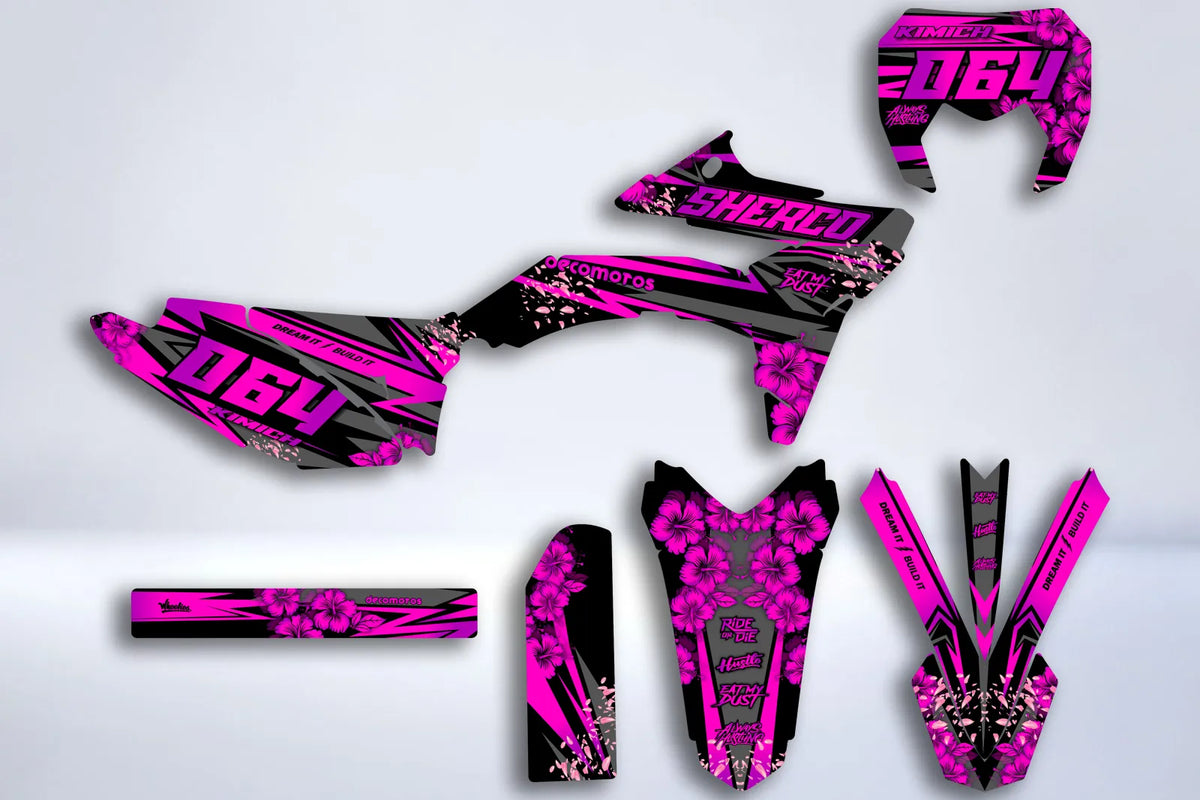Kit Déco Sherco SE-R / SM-R 50cc - FLOWER BLACK