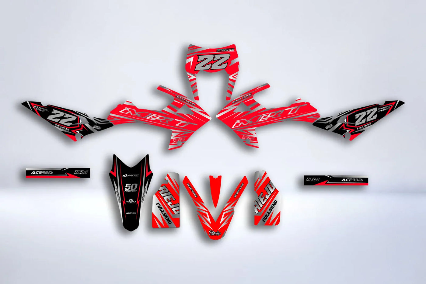 kit gráfico Rieju MRT 2022-2025 - STELLAR FULL RED