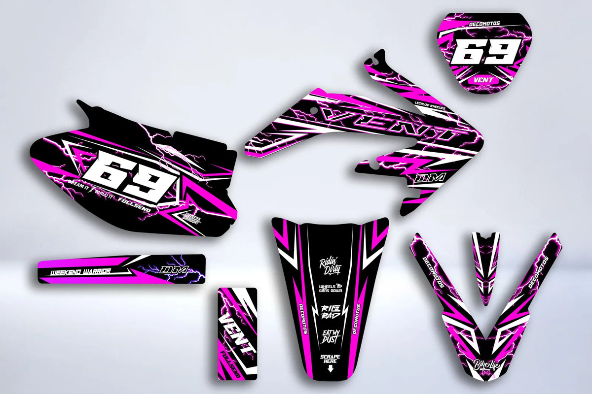 Graphics kit HM Vent Derapage 50cc 2006-2025 - STELLAR BLACK & PINK