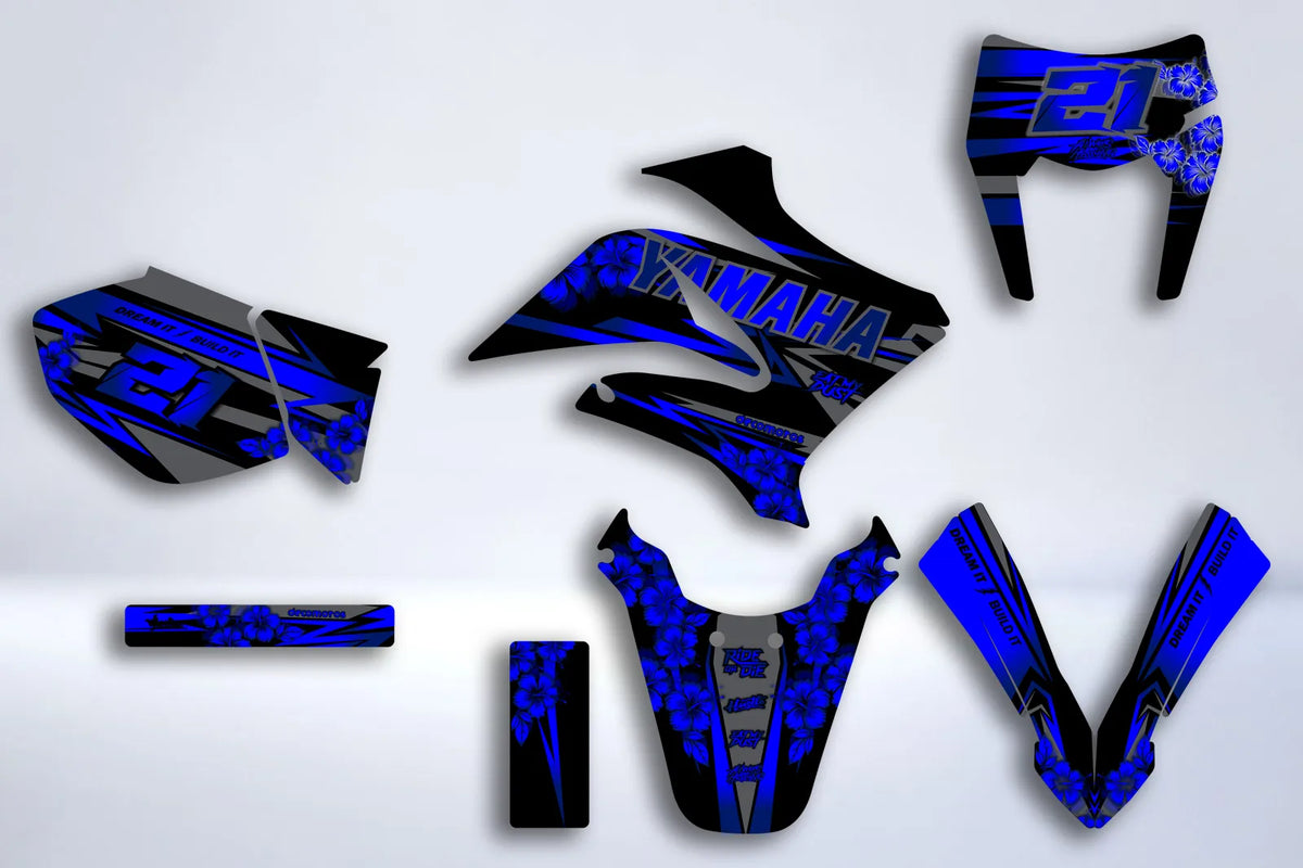 Kit de decoración Yamaha DT 50 2003-2020 - AZUL FLORAL