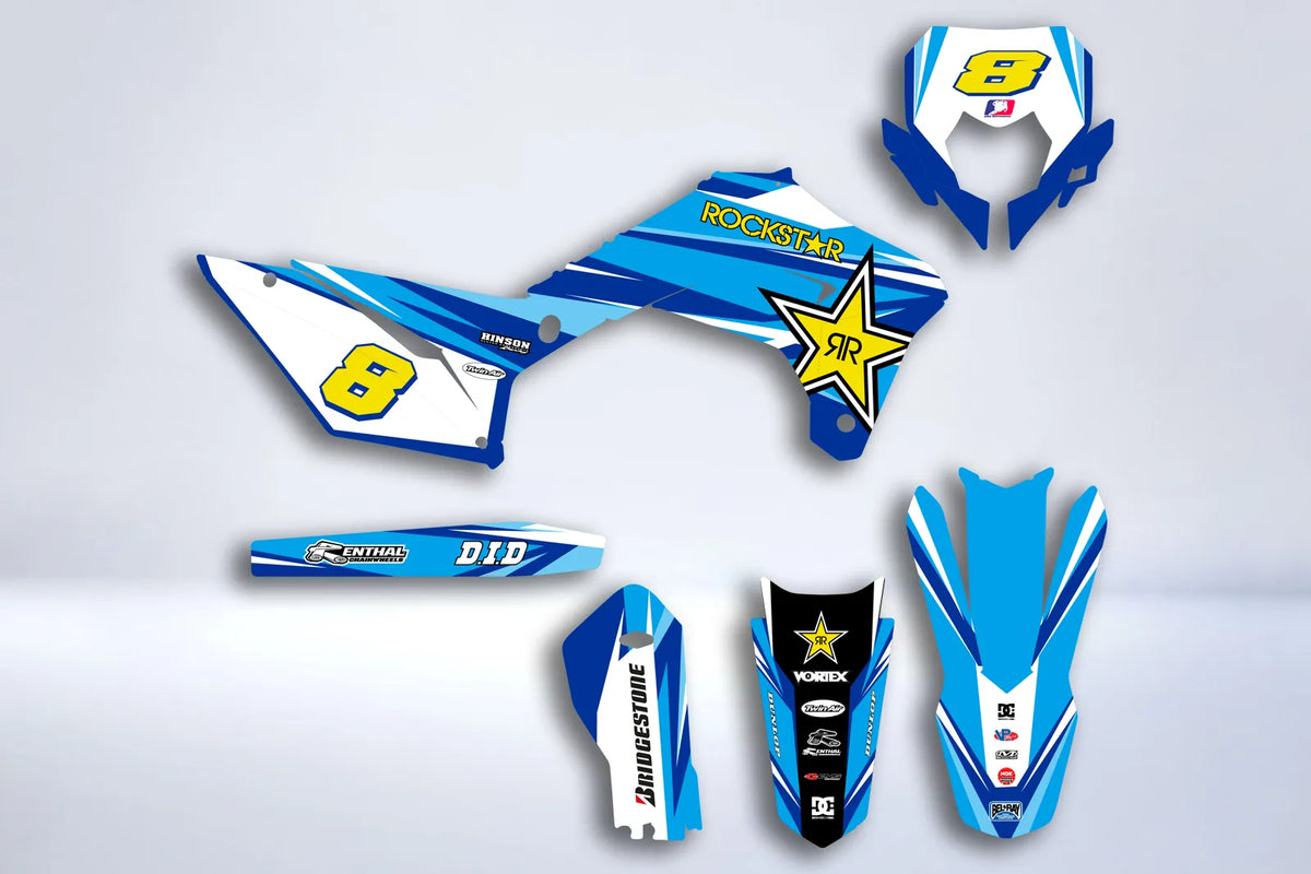 kit gráfico Sherco SE SEF 2017-2024 - ROCKSTAR AZUL