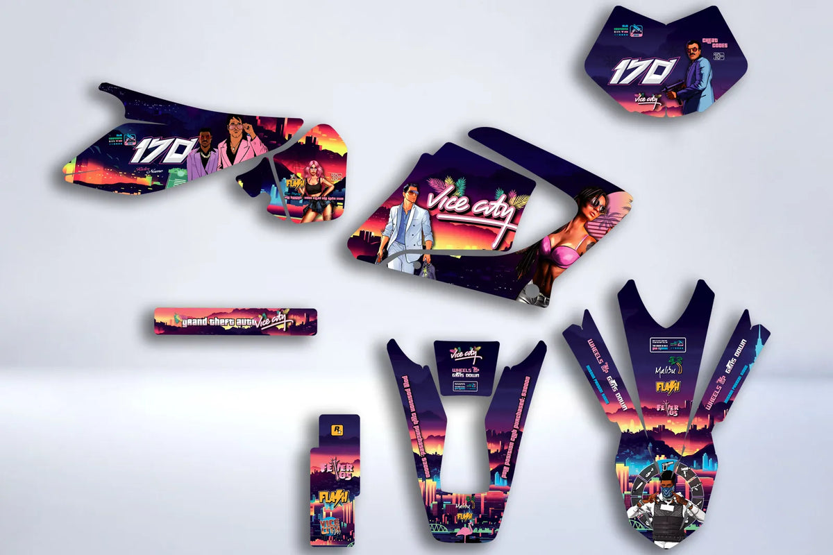 Yamaha DT 125 X DTX DTR 2004-2006 graphics kit - VICE CITY