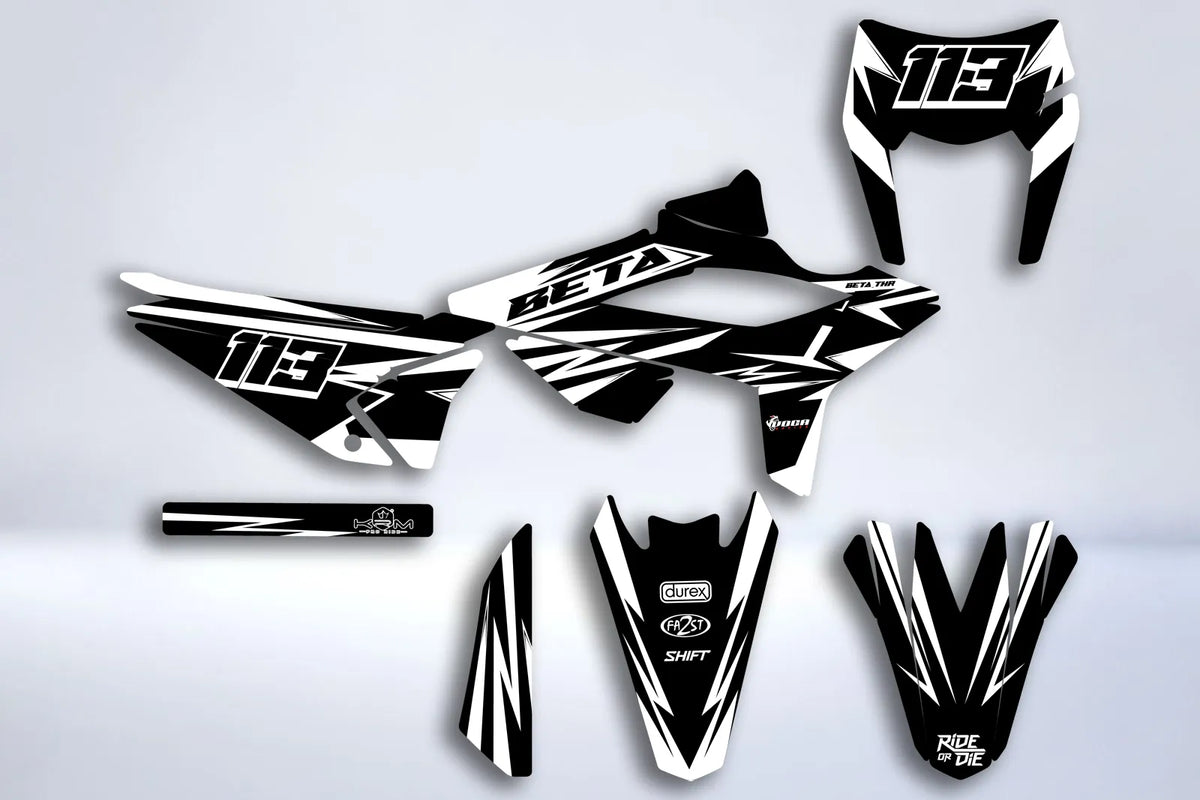 graphics kit BETA RR Enduro 2023-2024 - BLACK & WHITE