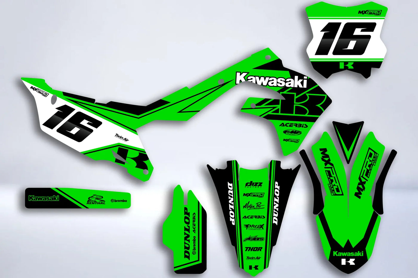 Kit Decoração Kawasaki KXF 250 2021-2024 & KXF 450 2019-2023 - CLASSY