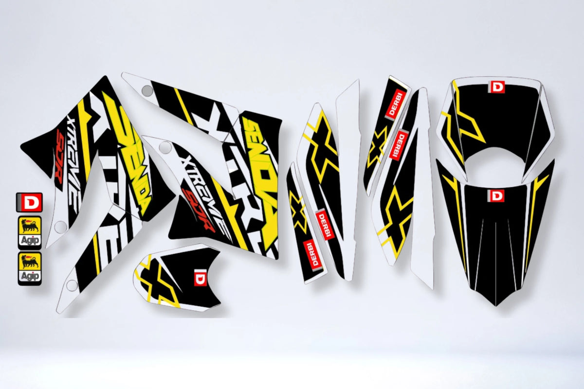 graphics kit DERBI XTREME / RACING 2011-2017 - ORIGINE YELLOW