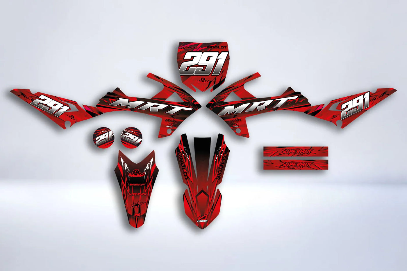 kit gráfico Rieju MRT 2022-2025 - GLASS RED