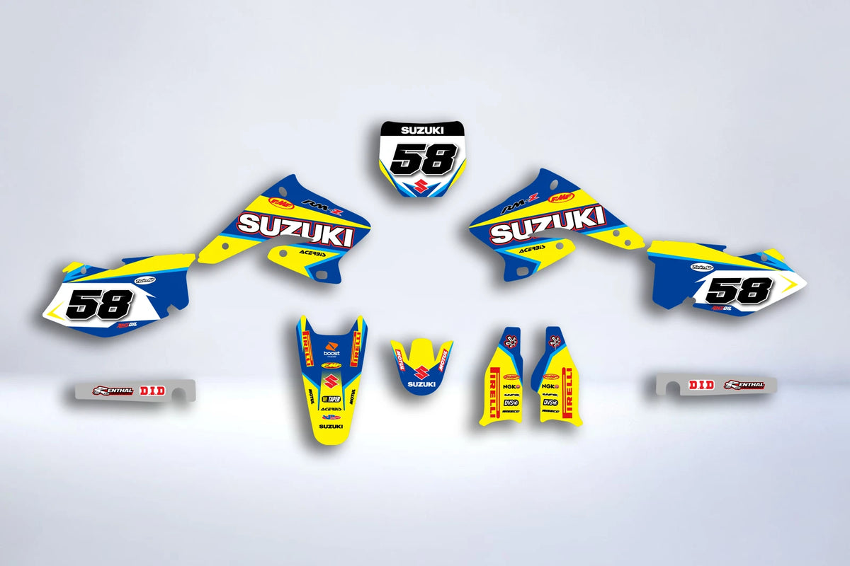 Dekor-Kit SUZUKI RMZ 250 2004-2006 - BLAU GELB