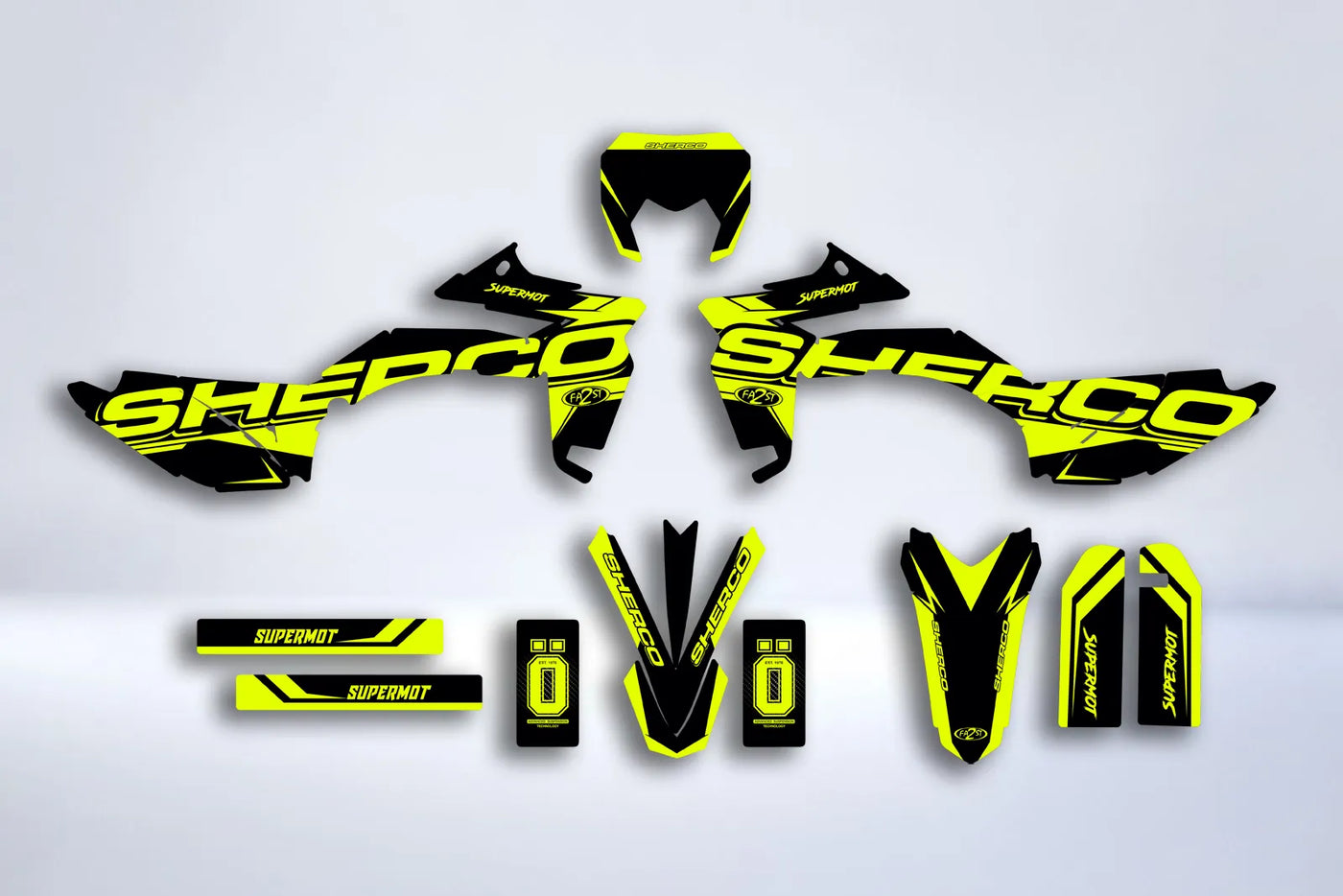 Dekor-Kit Sherco SE-R SM-R 50cc (holografisch und fluoreszierend optional) - SUNSTRIKE