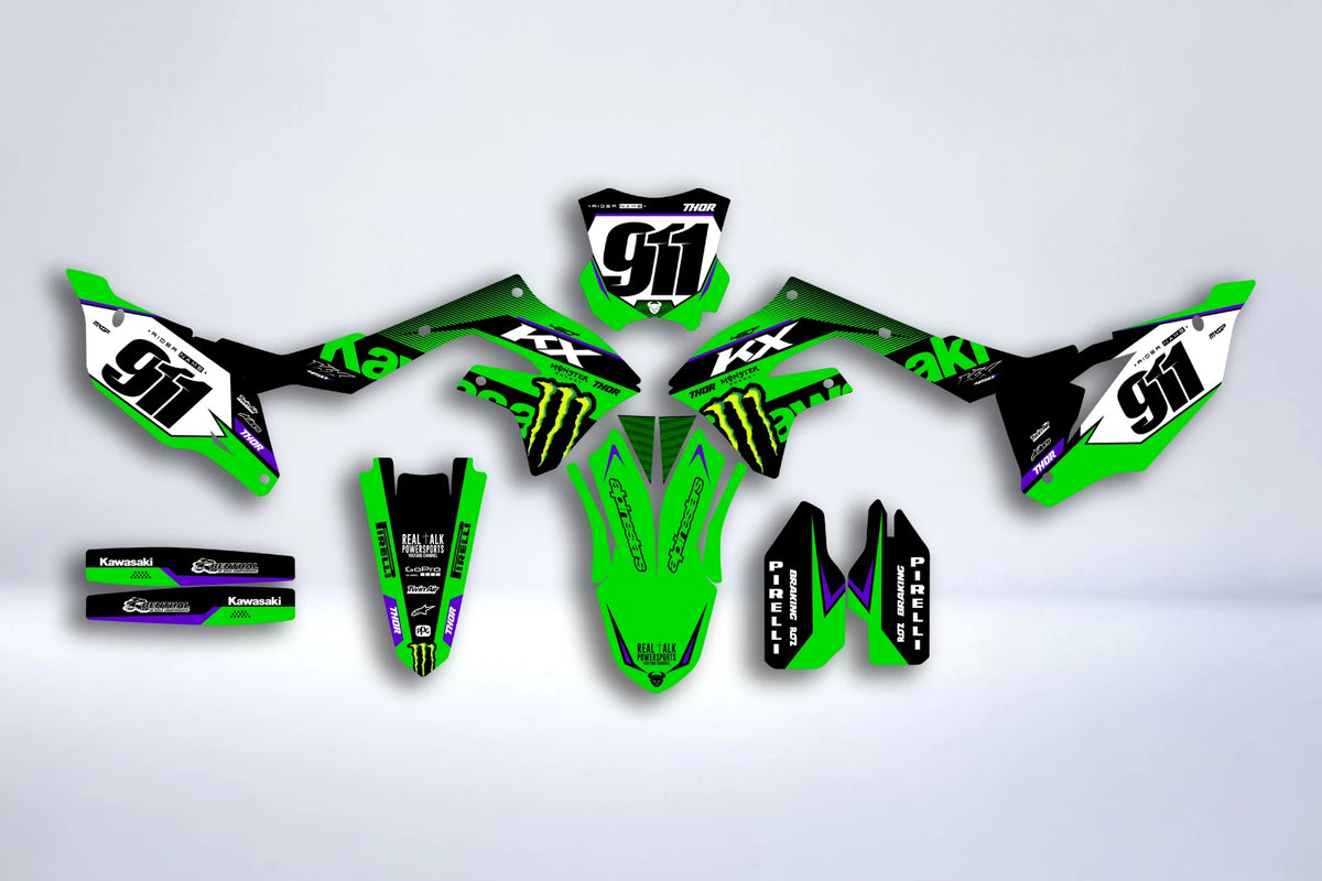 Kit Déco Kawasaki KXF 250 2021-2024 & KXF 450 2019-2023 - VORTRIX
