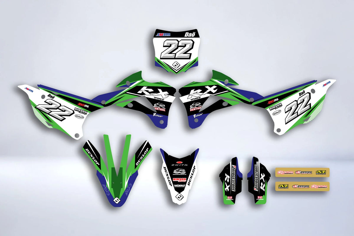 Kit Déco KAWASAKI KX 85-100 2014-2021 - BLUE GREEN