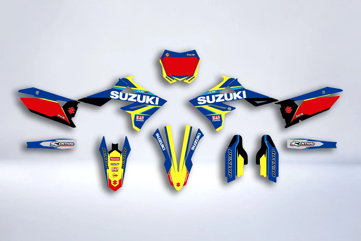 graphics kit SUZUKI RM-Z 450 2018-2025 & RM-Z 250 2019-2023 - BLUE YELLOW