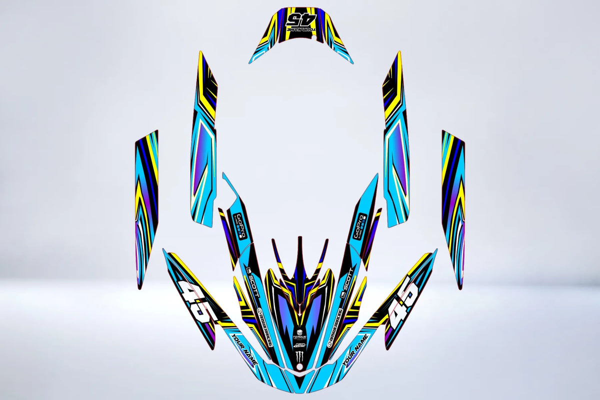 Kit Déco Yamaha FZR FZS 1800 SHO 2009-2013 Waverunner - BLUE YELLOW