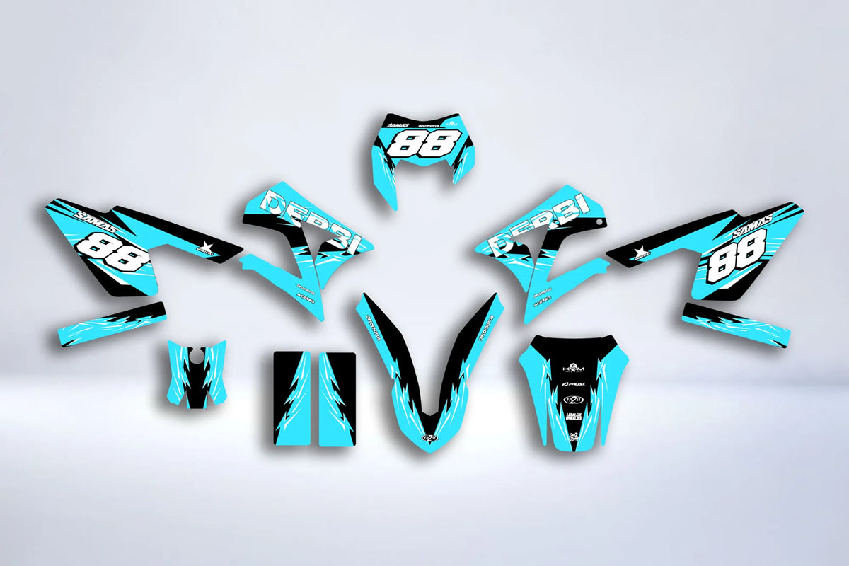 Dekor-Kit DERBI X-TREME / RACING 2011-2017 - VOLLER TÜRKIS