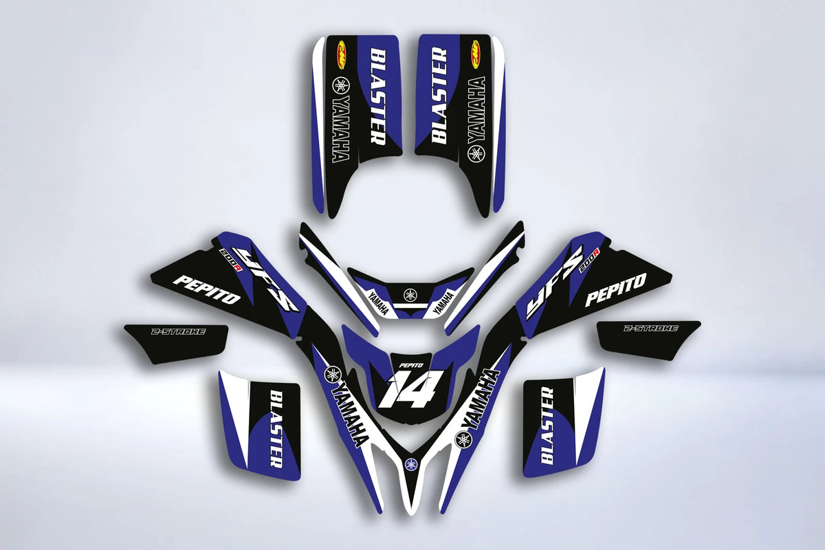Graphics kit YAMAHA 200 Blaster - BLUE