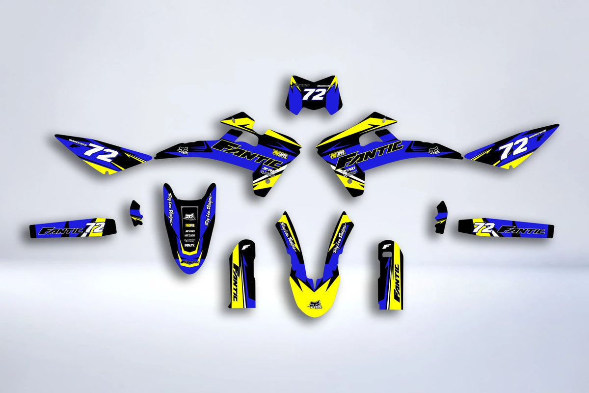Fantic 50/125 XM / XE 2017-2022 graphics kit - BLUE YELLOW