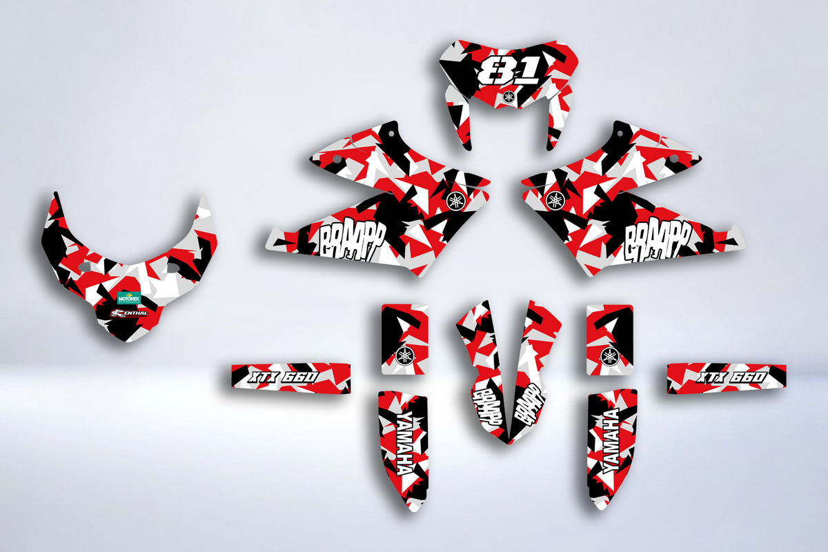 Kit déco YAMAHA XT 660 X APRES 2006 - CAMO RED