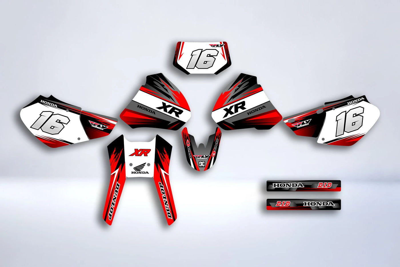 Honda XR 250-400 1996-2004 Grey Red Decoration Kit