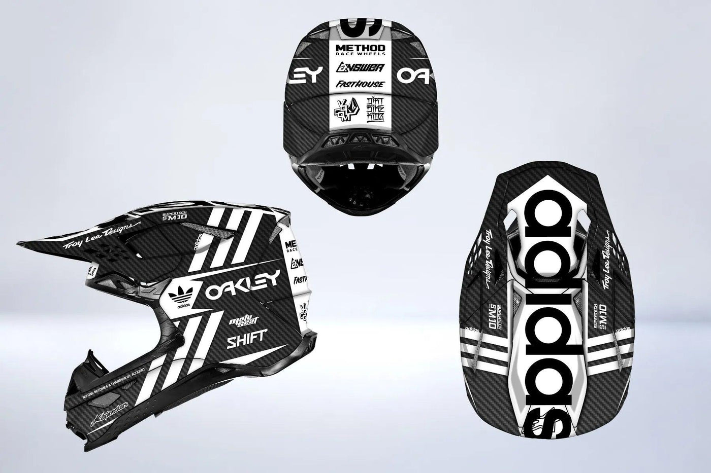 Carbon Stripes - kit gráfico Casco