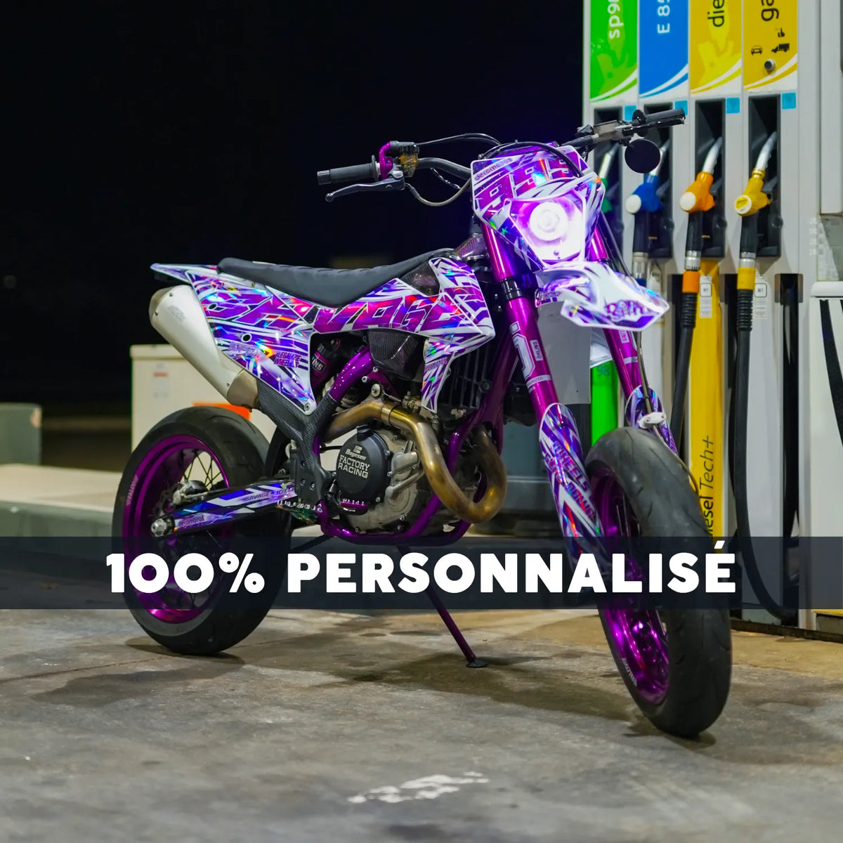 Kit gráfico SUPERMOTARD / ENDURO / MOTOCROSS 100% personalizado