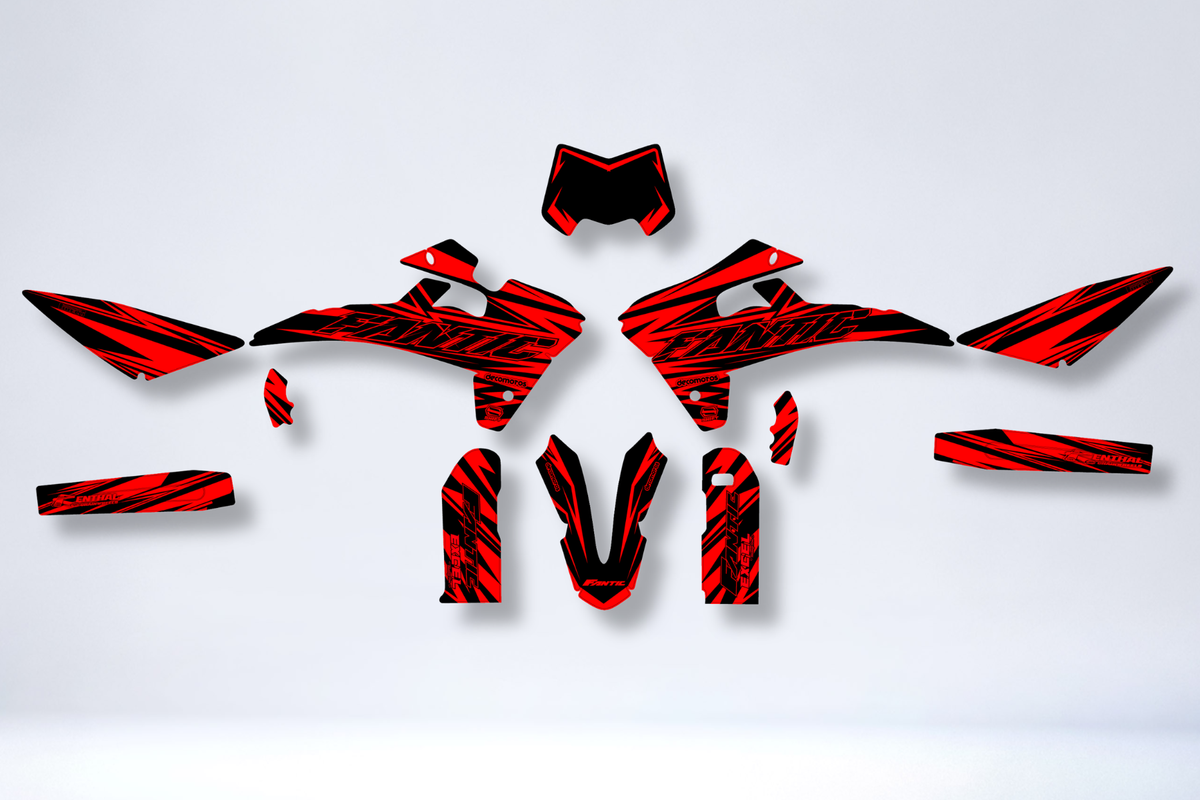Kit de adhesivos Fantic 50/125 XM / XE 2017-2022 - DARK RED