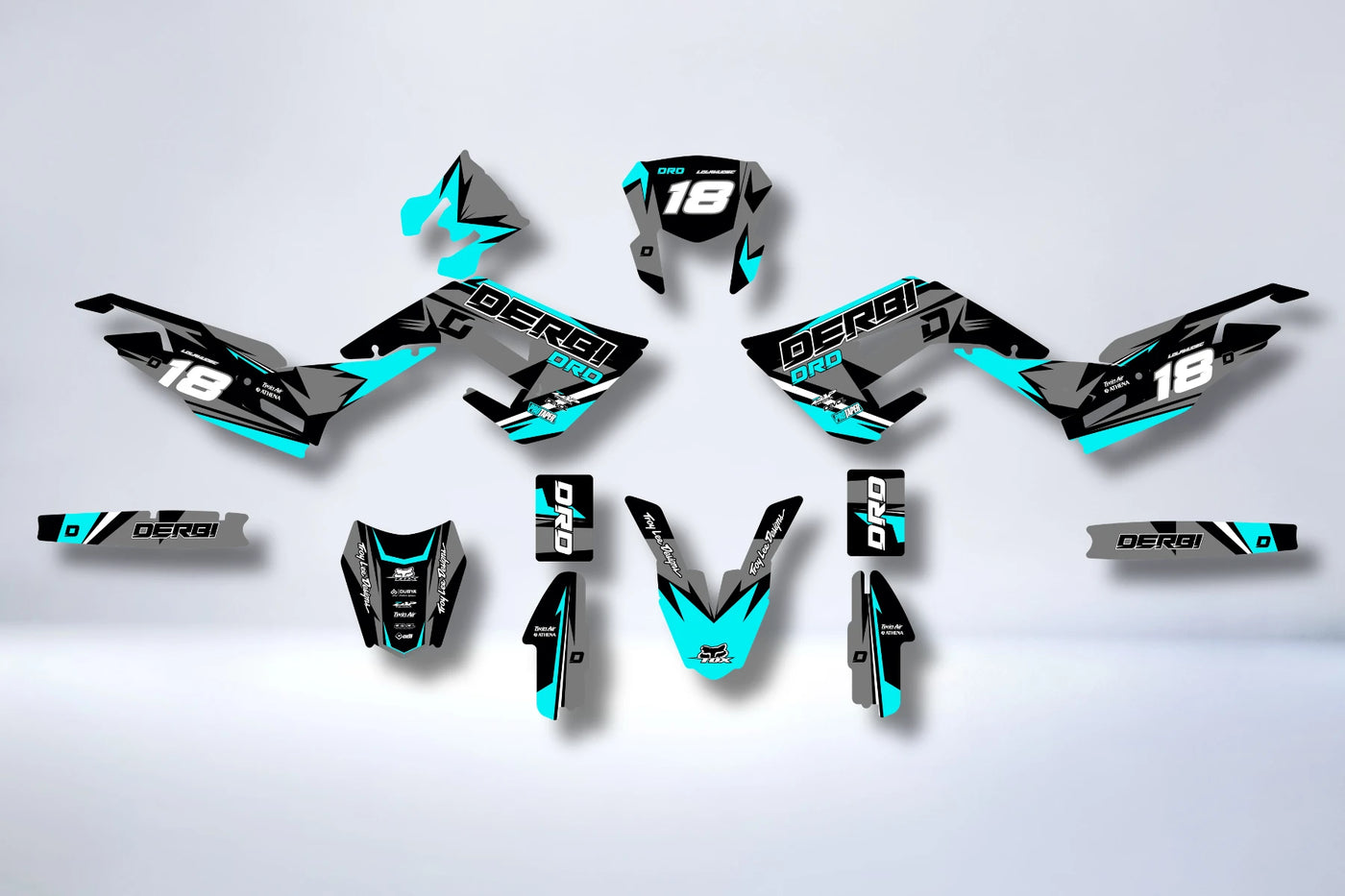 kit grafiche DERBI X-TREME / RACING 2018-2024 - GREY CYAN