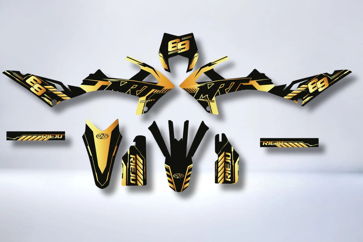 Kit Déco GOLD – Rieju MRT 2022-2025 (Chrome ou Holo en option)