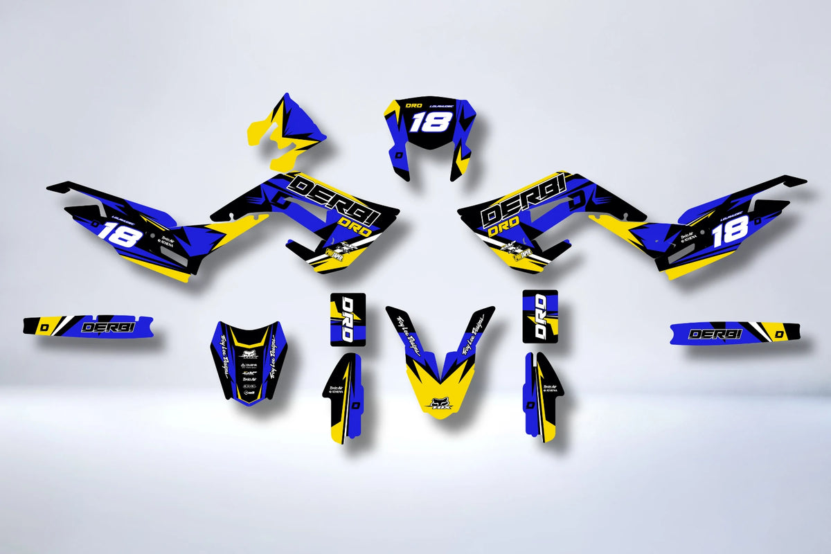 kit gráfico DERBI X-TREME / RACING 2018-2024 - BLUE YELLOW
