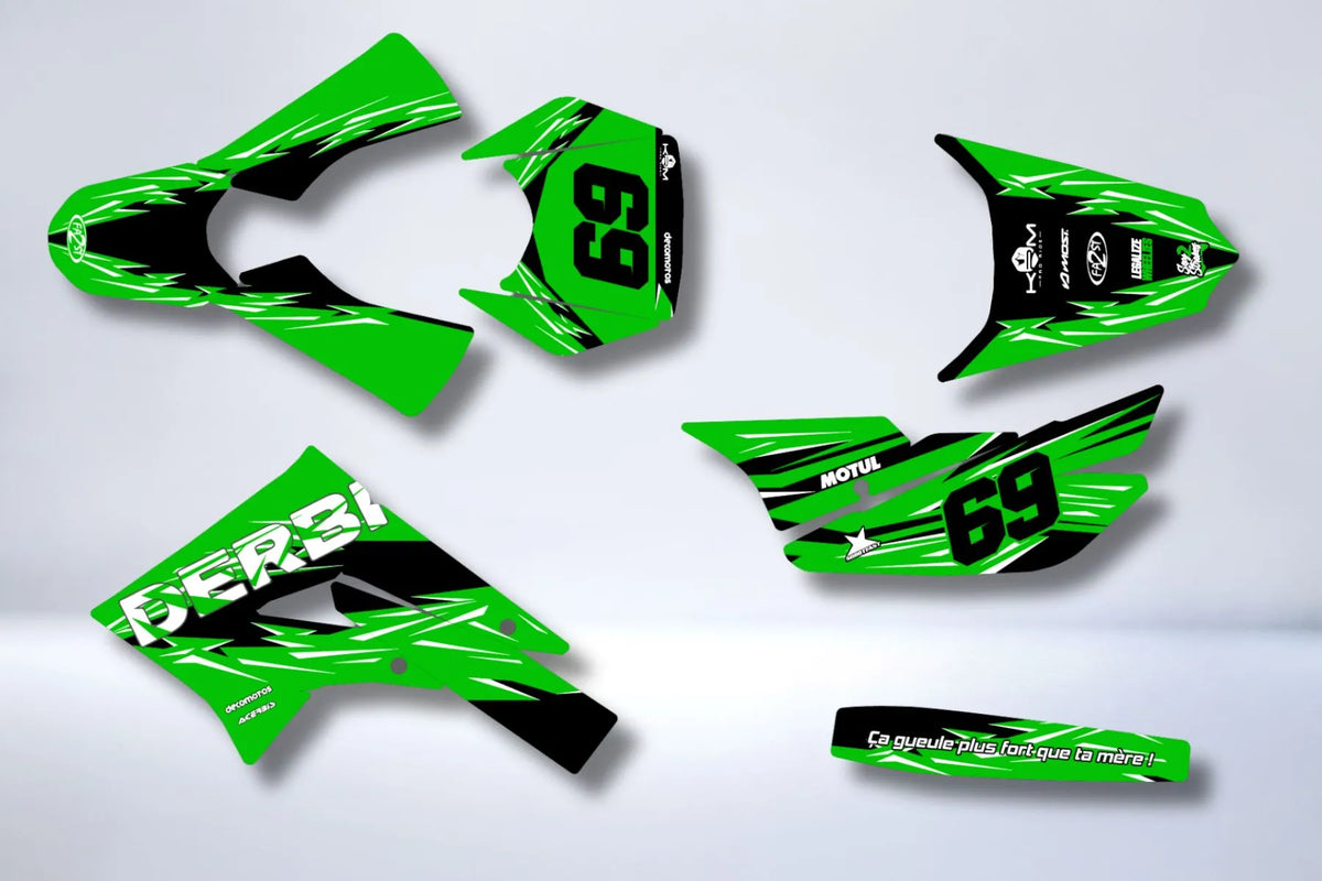 Kit Déco DERBI X-TREME / RACING 2011-2017 - FULL GREEN
