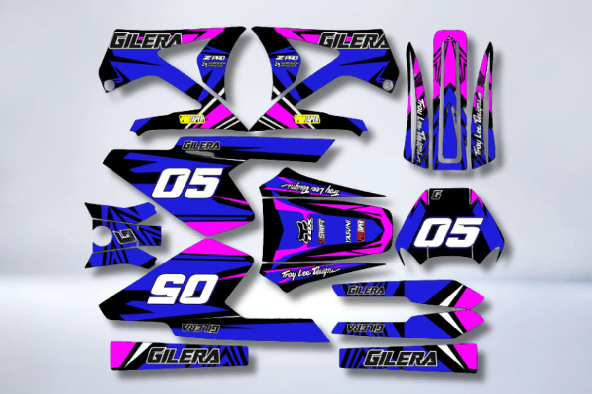 Kit Déco GILERA SMT / RCR AVANT 2011 - BLUE PINK