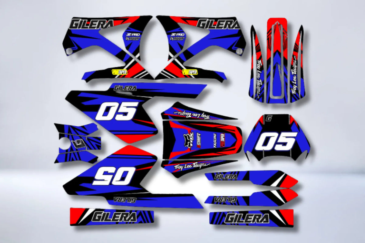 Kit Déco GILERA SMT / RCR AVANT 2011 - BLUE RED
