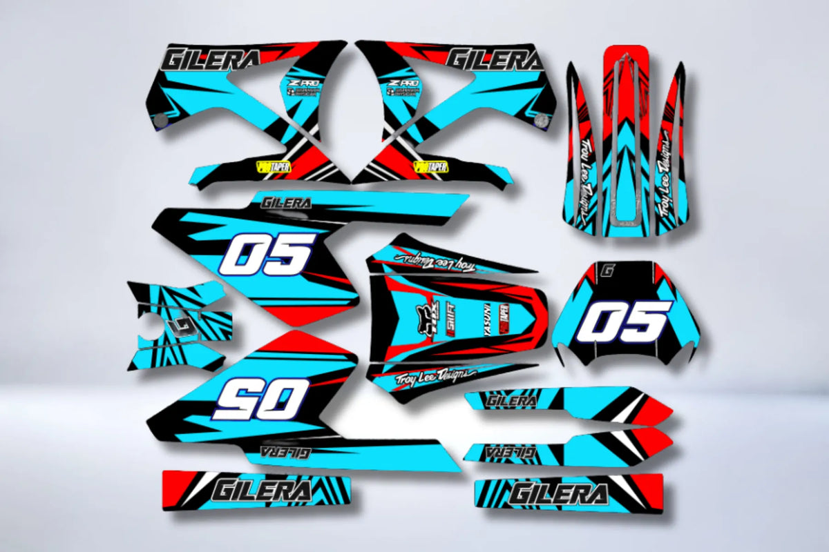 Kit Déco GILERA SMT / RCR AVANT 2011 - TURQUOISE RED