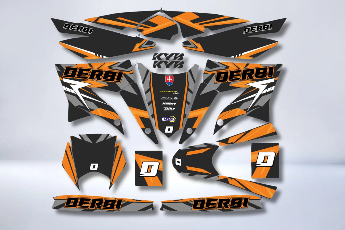 DERBI X-TREME / RACING 2011-2017 Deco Kit - ORANGE