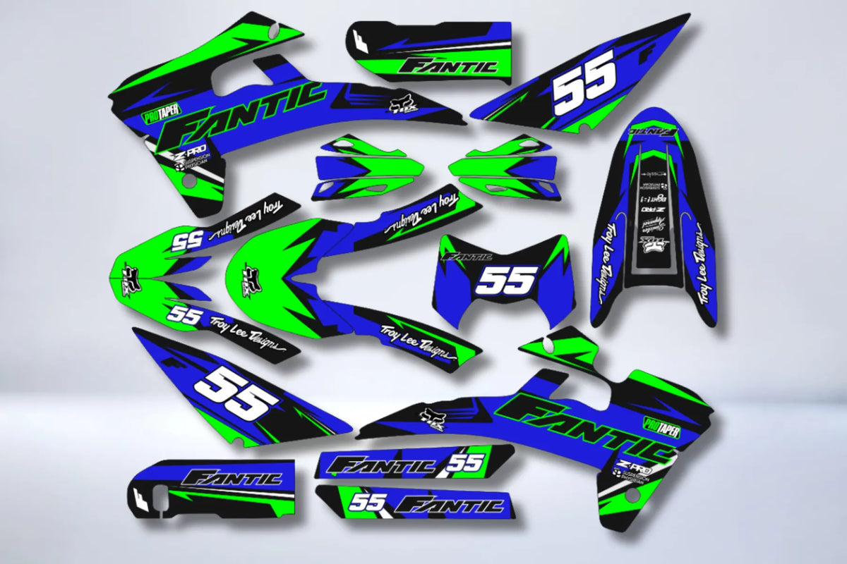 Fantic 50/125 XM / XE 2017-2022 graphics kit - BLUE GREEN