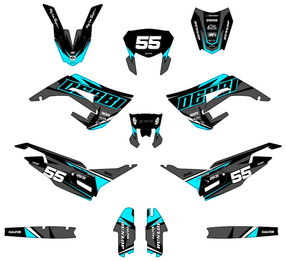Dekor-Kit DERBI X-TREME / RACING 2018-2024 - AURION