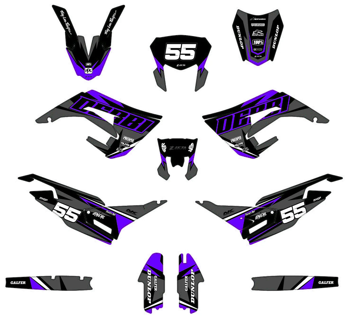 Dekor-Kit DERBI X-TREME / RACING 2018-2024 - AURION