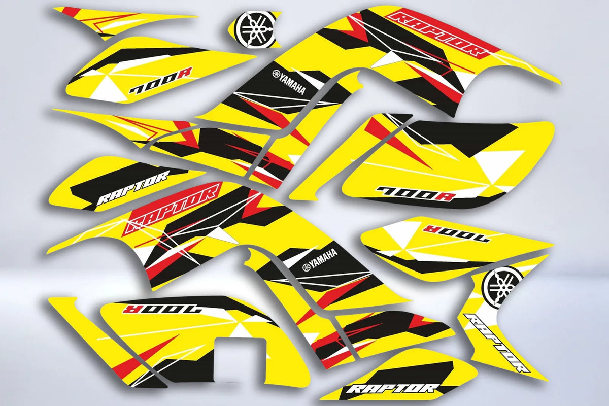 kit grafiche Yamaha YFM 700 RAPTOR 2006-2012 - GIALLO ROSSO