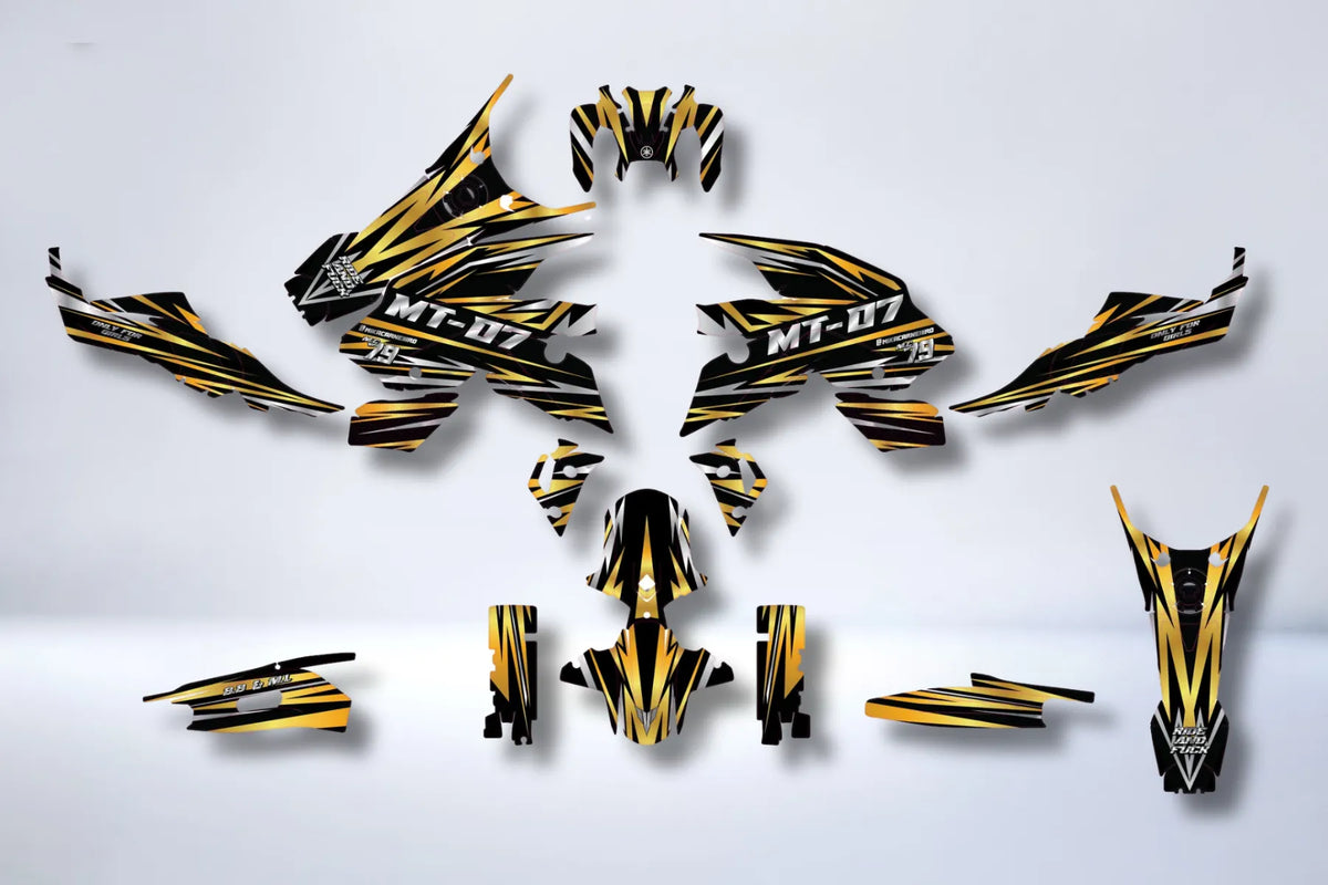 Kit Déco Yamaha MT 07 2021-2024 - GOLD (100% chrome recommandé)
