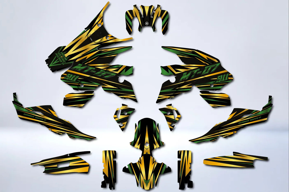 Dekor-Kit Yamaha MT 07 2021-2024 - GREEN GOLD