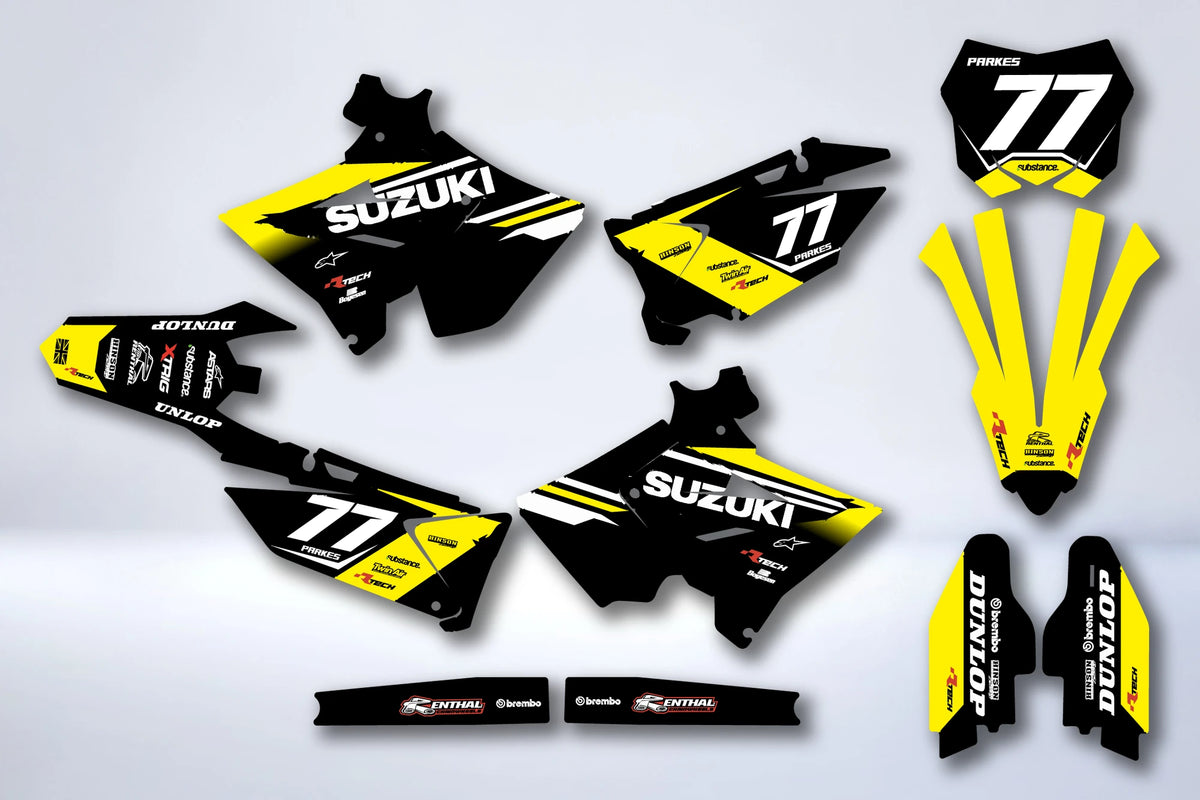 Dekor-Kit SUZUKI RM125 & RM250 2001-2008 POLISPORT RESTYLE - BASALTE