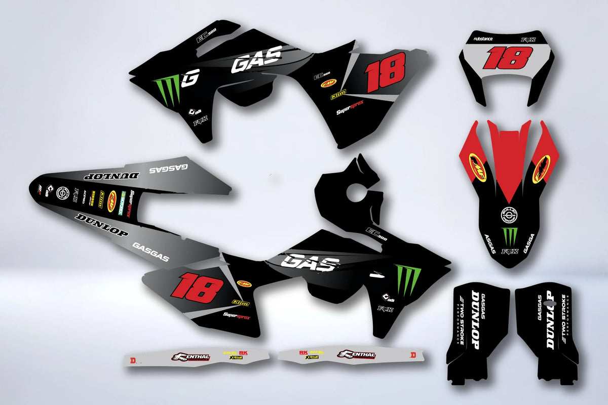 Graphics kit GASGAS EC MC 2024-2025 - ÉBÈNE
