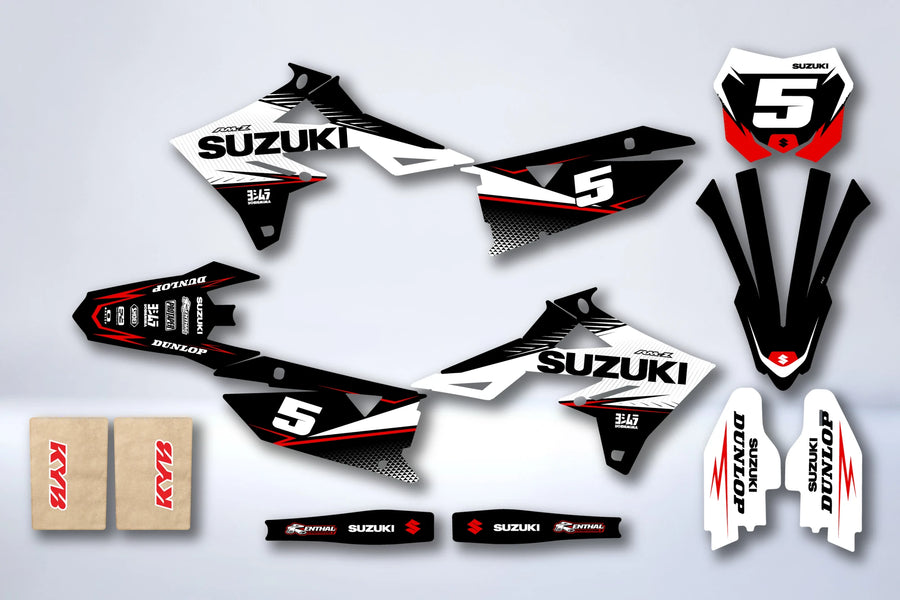Graphics kit SUZUKI RM-Z 450 2018-2025 & RM-Z 250 2019-2025 - CRAMOISI