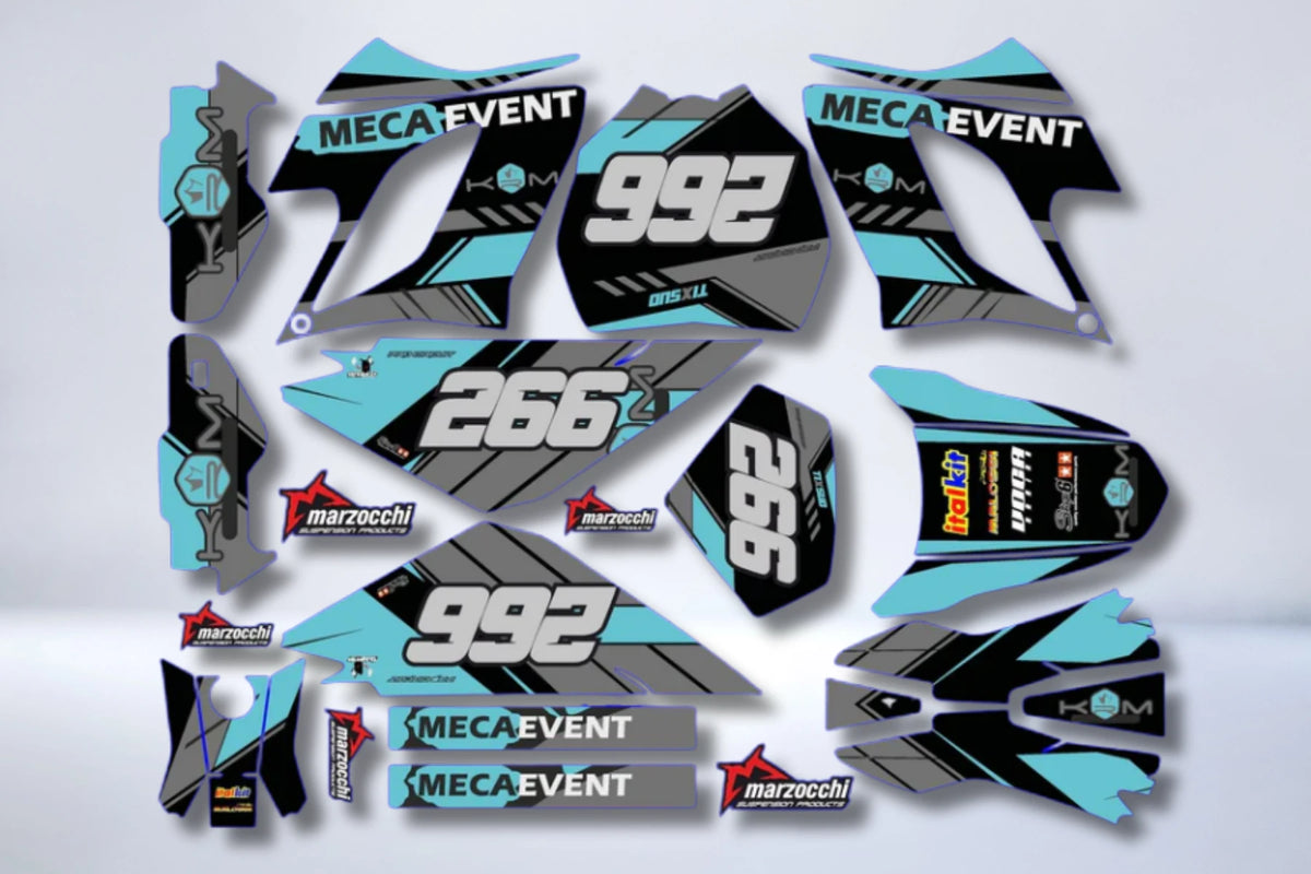 DERBI DRD RACING 2004-2009 graphics kit - MECA TURQUOISE