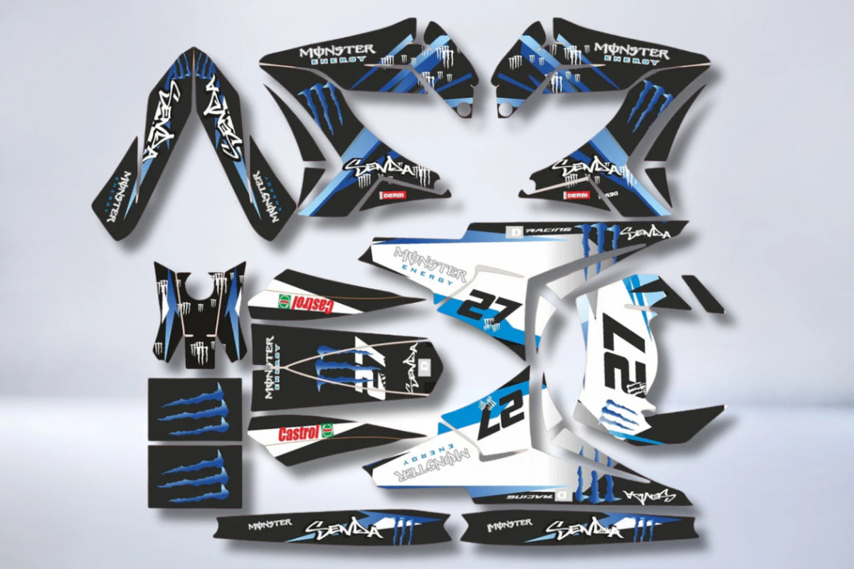 Dekor-Kit DERBI PLASTIQUE TNT MONSTER BLAU