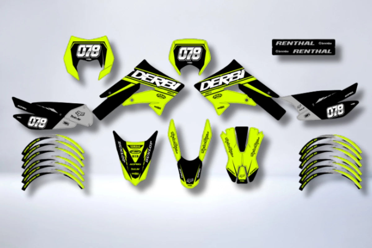 DERBI X-TREME / RACING 2011-2017 graphics kit - YELLOW