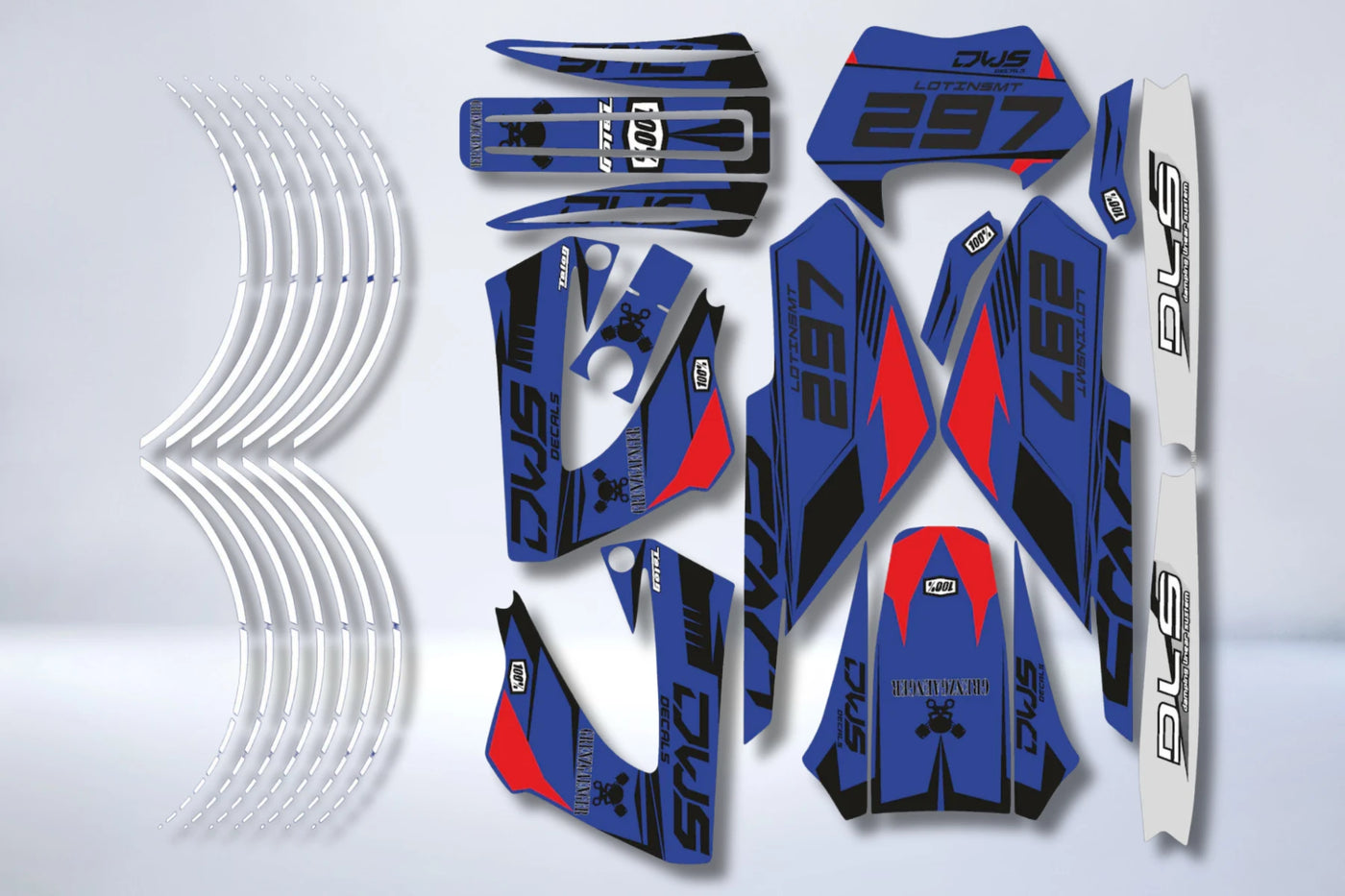 Kit Déco DERBI XTREME XRACE AVANT 2011 - BLUE BLACK