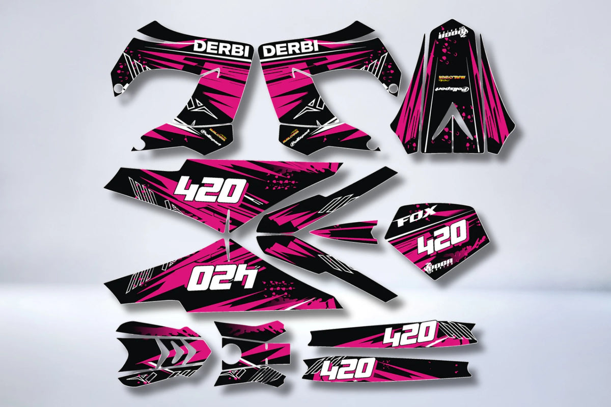 DERBI fairings graphics kit Victoria Bull Tun'R Pink