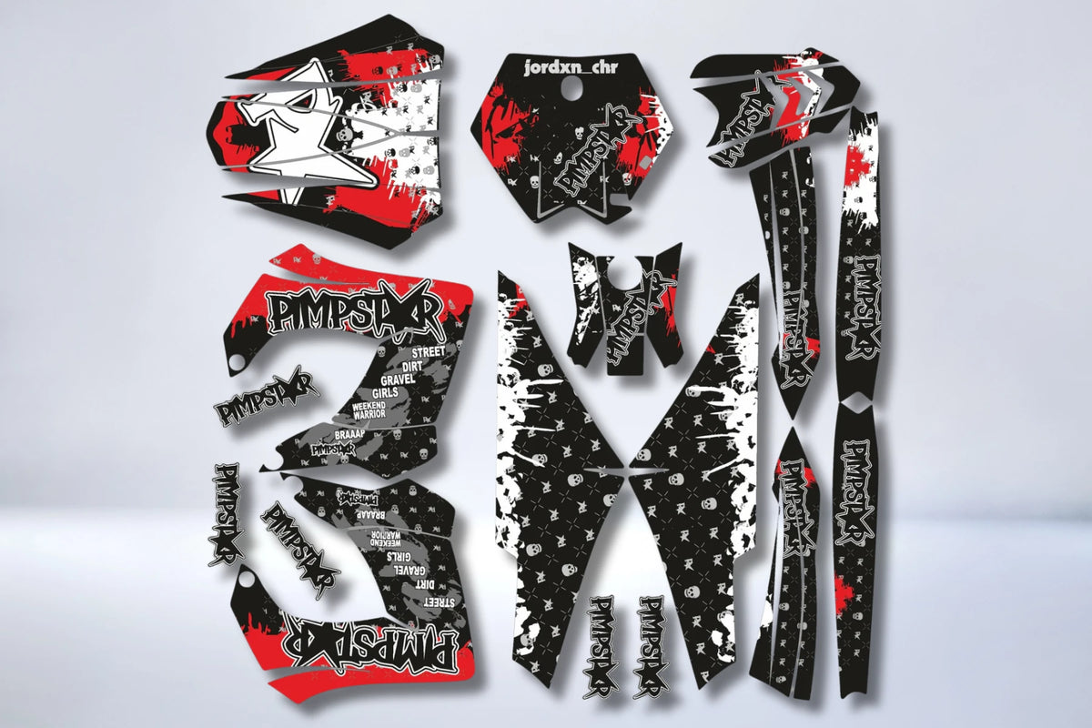 graphics kit DERBI fairings Victoria Bull Tun'r PIMPSTAR RED