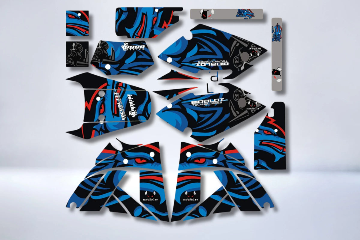 kit gráfico RIEJU SMX / MRX - AZUL VERMELHO