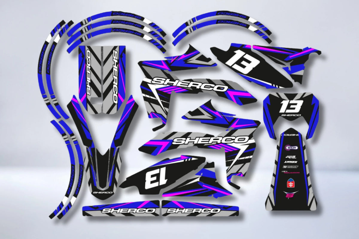 Kit de decoración Sherco SE-R SM-R 50cc - AZUL ROSA
